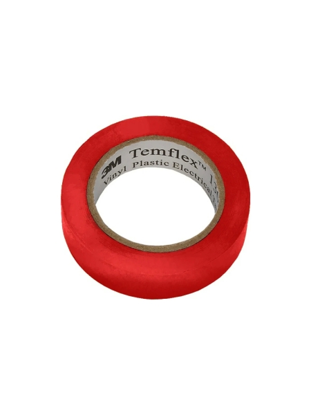 Изолента ПВХ универсальная красная, рулон 15 мм x 10 м