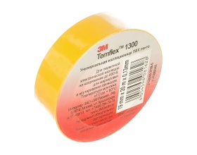 Изолента  ПВХ 3М Temflex 1300 желтая, рулон 19 мм x 20 м 7100080342