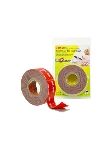 Двусторонняя термостойкая монтажная клейкая лента 3М GPH 110 19мм х 2м 4687201853787