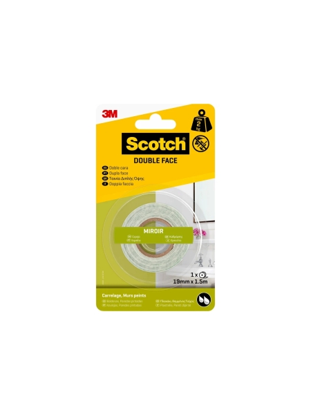 Клейкая монтажная влагостойкая лента для зеркал 3М Scotch 4492-1915FGN, 19мм х 1,5м 7100148202