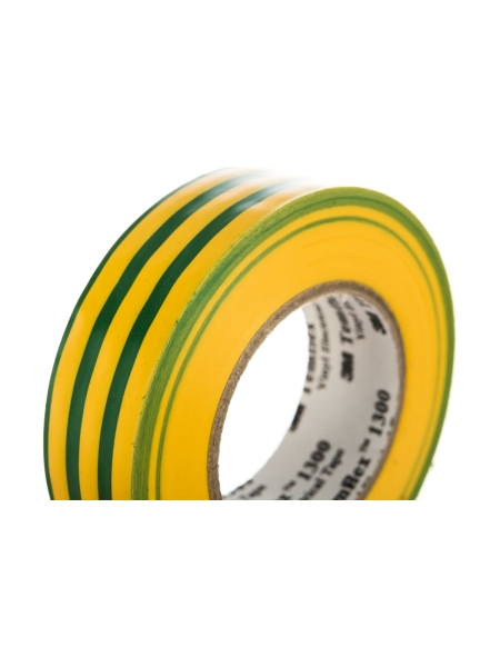 Изолента ПВХ универсальная желто-зеленая, рулон 19 мм x 20 м