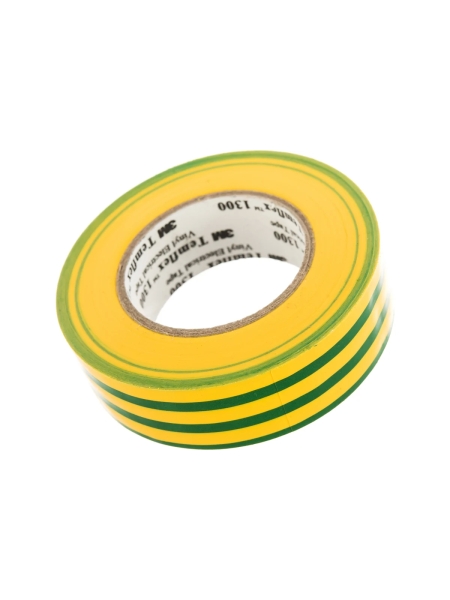 Изолента ПВХ универсальная желто-зеленая, рулон 19 мм x 20 м