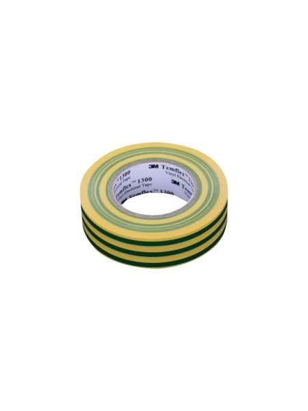 Изолента ПВХ универсальная желто-зеленая, рулон 19 мм x 20 м