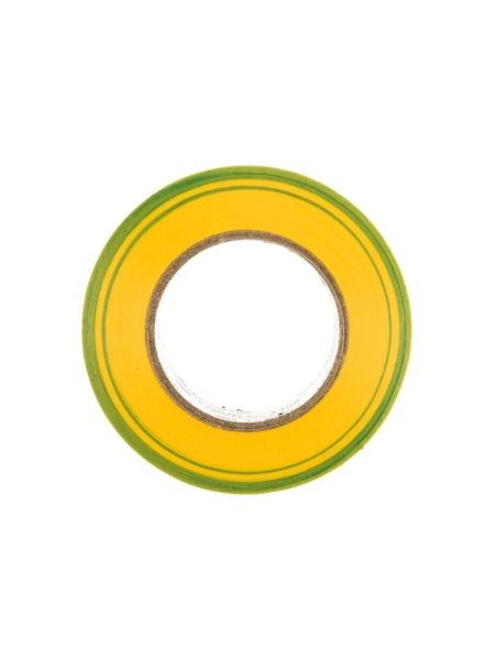 Изолента ПВХ универсальная желто-зеленая, рулон 19 мм x 20 м