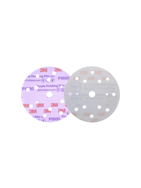 Круг абразивный полировальный HOOKIT 260L PURPLE 15 отверстий, Р1500, 150 мм 3М 51154 7100123050