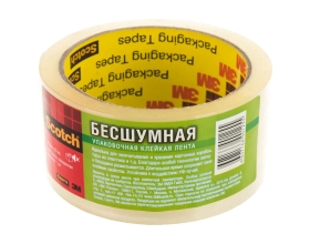 Упаковочная клейкая лента 3М Scotch "Бесшумная" прозрачная, 48мм х50 м, 309T 7100221230