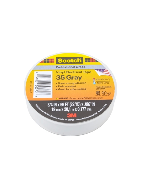 Изолента ПВХ Высшего Класса Scotch® 35, серая, 19 мм х 20 м