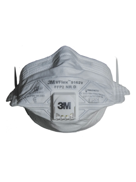 Противоаэрозольная фильтрующая полумаска 3М VFlex 9162V складная, склапаном выдоха 15 штук 7100102663