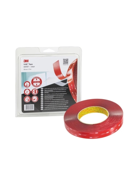 Двусторонняя клейкая лента, прозрачная 3М VHB 4910F 19 мм х 11 м 4910F-19