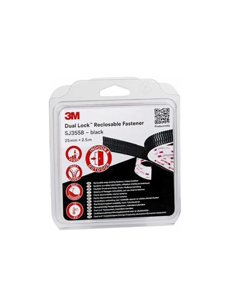 Многоразовая застёжка 3М Dual Lock SJ355B черная 25мм х 2.5м 7100149938