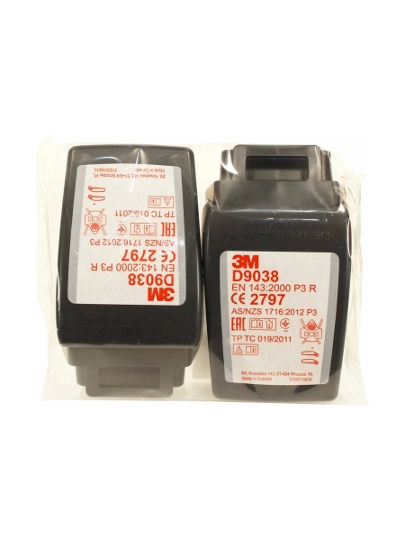 Противоаэрозольный фильтр 3М Secure Click D9038, класс защиты P3 R, 2шт 7100206892