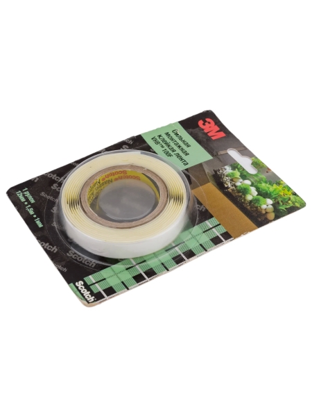 Двусторонняя клейкая лента 3М 100f, 12 мм, 1,5 м, 1 мм 100F-12