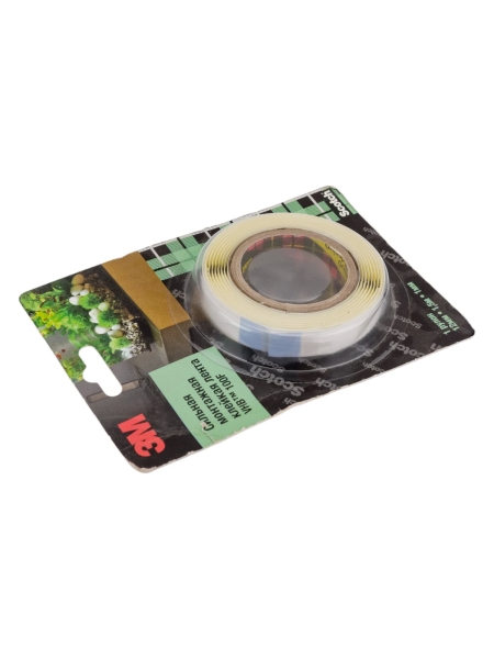 Двусторонняя клейкая лента 3М 100f, 12 мм, 1,5 м, 1 мм 100F-12