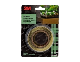 Двусторонняя клейкая лента 3М 100f, 12 мм, 1,5 м, 1 мм 100F-12