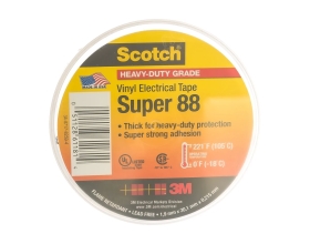 Изолента ПВХ высшего Класса 3М Scotch Super 88 рулон 19 мм х 20 м х 0.22 мм 7100079942