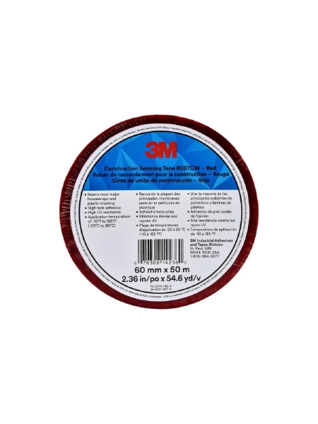 Лента односторонняя для гидроизоляции 3М 8087CW, красная, 60 мм x 50 м 7010379551