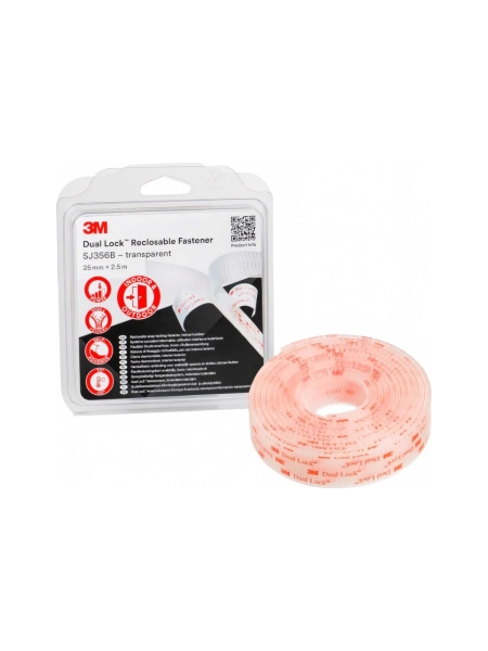 Многоразовая застёжка 3M Dual Lock SJ356B прозрачная, 25 мм х 2,5 м 7100123340