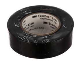 Изолента ПВХ 3М Temflex 1300 черная, рулон 19 мм x 20 м 7100080340
