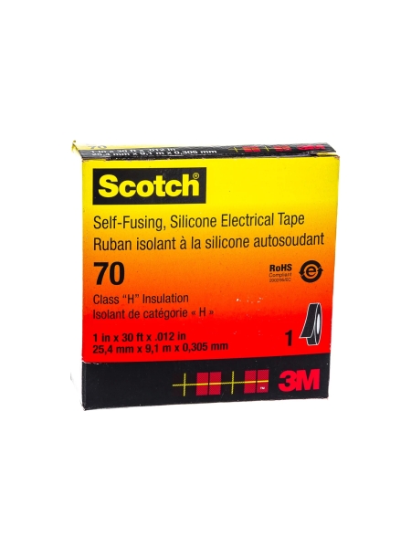 Лента самослипающаяся силиконовая Scotch® 70 изоляционная рулон 25мм х 9м