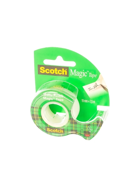 Невидимая клейкая лента на мини-диспенсере 3М Scotch Magic 8-1975D 19ммх7,5м 7100093940