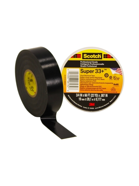 Изолента ПВХ морозостойкая высшего класса SCOTCH SUPER 33, рулон 19 мм х 20 м