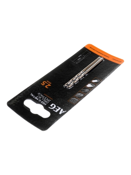 Сверло по металлу HSS-G (2 шт; 2.5х30х57 мм) AEG AAKHSSG025 4932479305