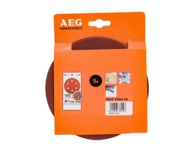 Лист шлифовальный на бумажной основе (5 шт; 150 мм; G180) AEG 4932430458