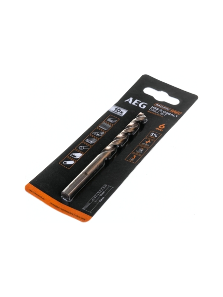 Сверло по металлу HSS-Co (6х57х93 мм) AEG AAKHSSCBT6-0 4932479334