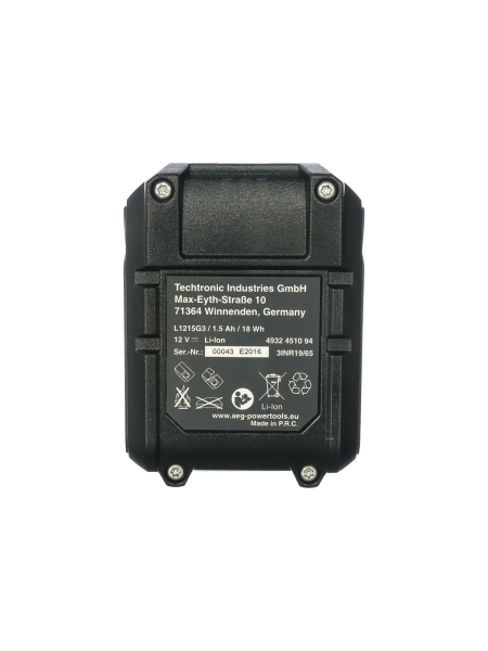Аккумулятор L1215G3 (12 В; 1.5 А*ч; Li-Ion) AEG 4932451094