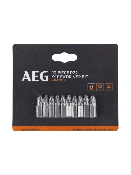 Биты 10 шт, PZ2, 25 мм AEG ASDPZ22510 4932479522