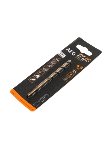 Сверло по металлу HSS-Co (4.8х52х86 мм) AEG AAKHSSCBT4-8 4932479331