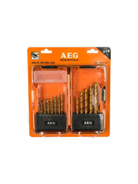 Набор сверл по металлу HSS-G TIN (19 шт; 2-10 мм) AEG 4932352245