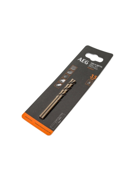 Сверло по металлу HSS-G (2 шт; 3.5х39х70 мм) AEG AAKHSSG035 4932479307