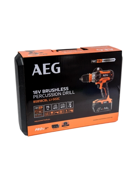 Бесщеточная аккумуляторная дрель-шуруповерт AEG BSB18CBLLI502C 4935459396