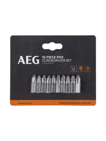 Биты 10 шт, РН2, 25 мм AEG ASDPH22510 4932479511