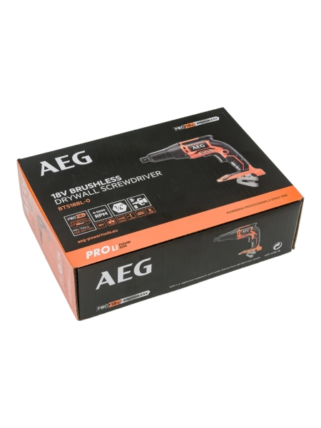 Бесщеточный шуруповерт для гипсокартона AEG BTS18BL-0  18В без аккумулятора в комплекте 4935459620