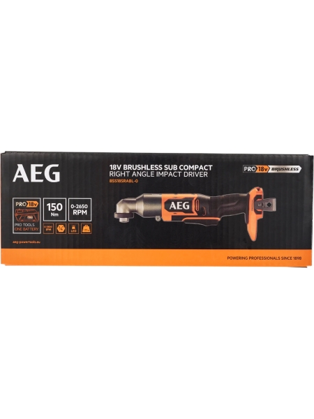 Бесщеточный угловой ударный винтоверт AEG 18В BSS18SRABL-0 4935493964