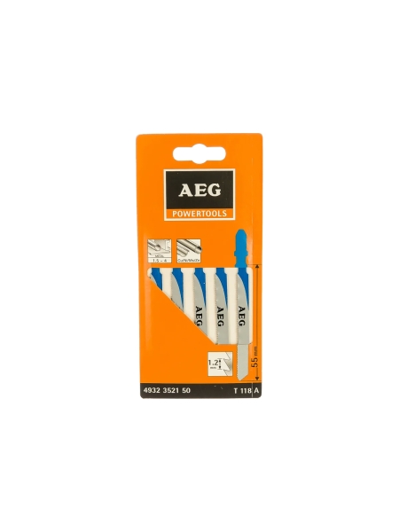 Пилка по металлу Т118А (5 шт; 55 мм) для лобзика AEG 4932352150