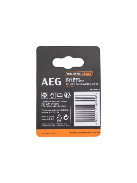 Биты ударные AAK253PZ1 (3 шт; PZ1; 25 мм) AEG 4932479170