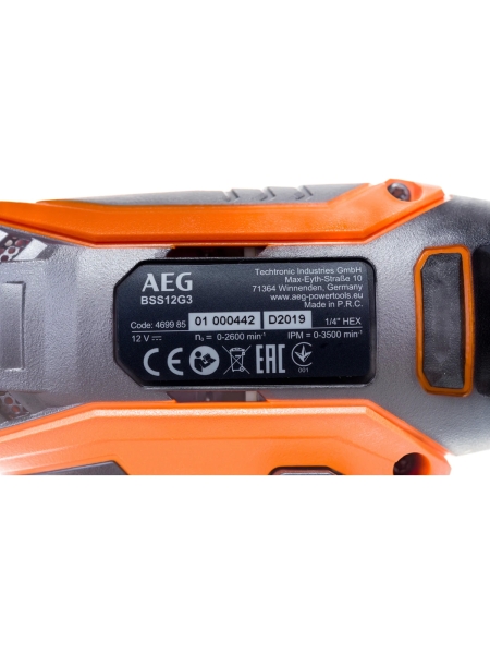 Импульсный винтоверт AEG BSS12G3 LI-202C 4935471061