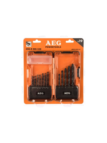 Набор сверл по металлу HSS-R (19 шт; 2-10 мм) AEG 4932352241
