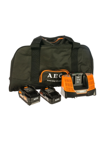 Аккумулятор L1850R (18 В; 5.0 А*ч) + аккумулятор L1820R (18 В; 2.0 А*ч) + зарядное устройство BL1218 + сумка AEG SETLL18X0BL 4932459167