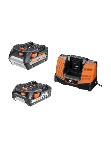 Аккумулятор L1850R (18 В; 5.0 А*ч) + аккумулятор L1820R (18 В; 2.0 А*ч) + зарядное устройство BL1218 + сумка AEG SETLL18X0BL 4932459167