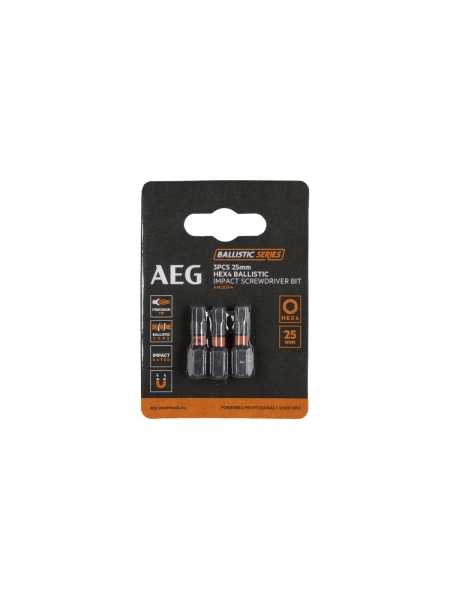 Биты ударные AAK253H4 (3 шт; HEX4; 25 мм) AEG 4932479178