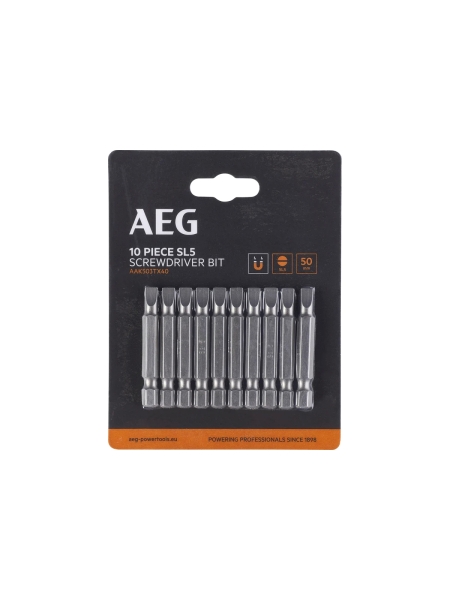 Биты 10 шт, SL5, 50 мм AEG AAK5010TX40 4932479529