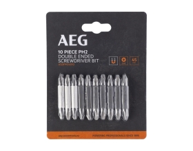 Биты двухсторонние 10 шт, РН2, 45 мм AEG ASDPH24510 4932479515