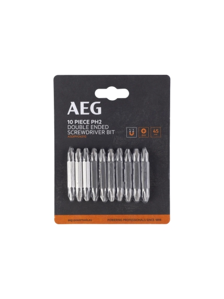 Биты двухсторонние 10 шт, РН2, 45 мм AEG ASDPH24510 4932479515