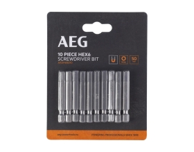 Биты 10 шт, Hex 6, 50 мм AEG ASDH65010 4932479528
