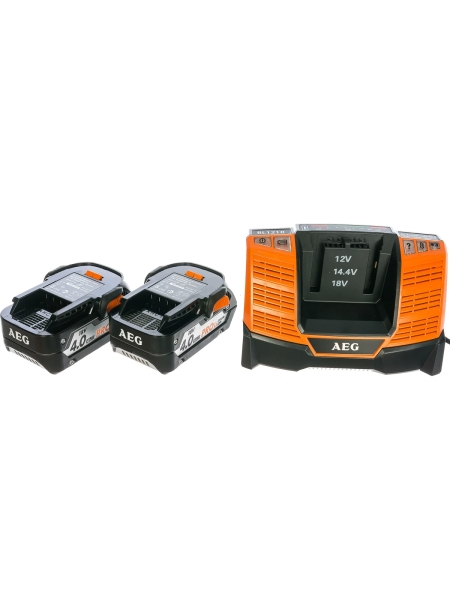 Набор 2 аккумулятора (Li-Ion, 18В, 4 Ач)+зарядное устройство SETLL1840BL AEG 4932464157