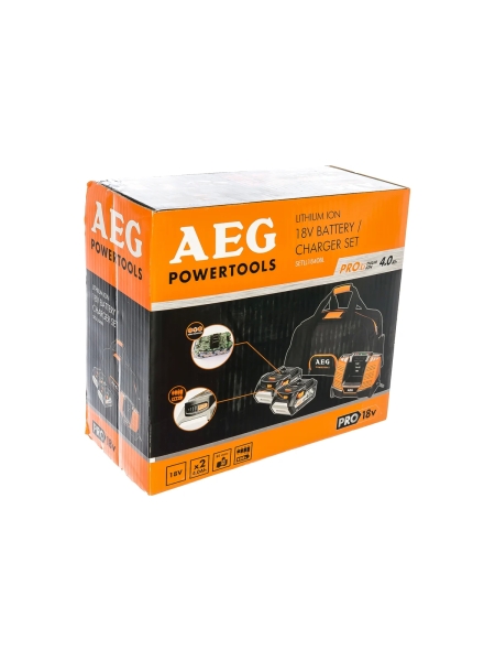 Набор 2 аккумулятора (Li-Ion, 18В, 4 Ач)+зарядное устройство SETLL1840BL AEG 4932464157